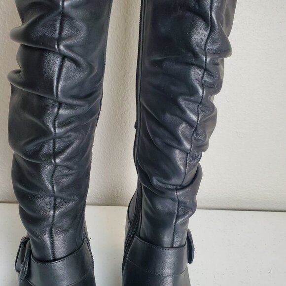 Dansko' Brinkley' Black Ruched Nappa Leather Knee-High Boots EUR 37 (6.5-7 US) - Picture 4 of 15